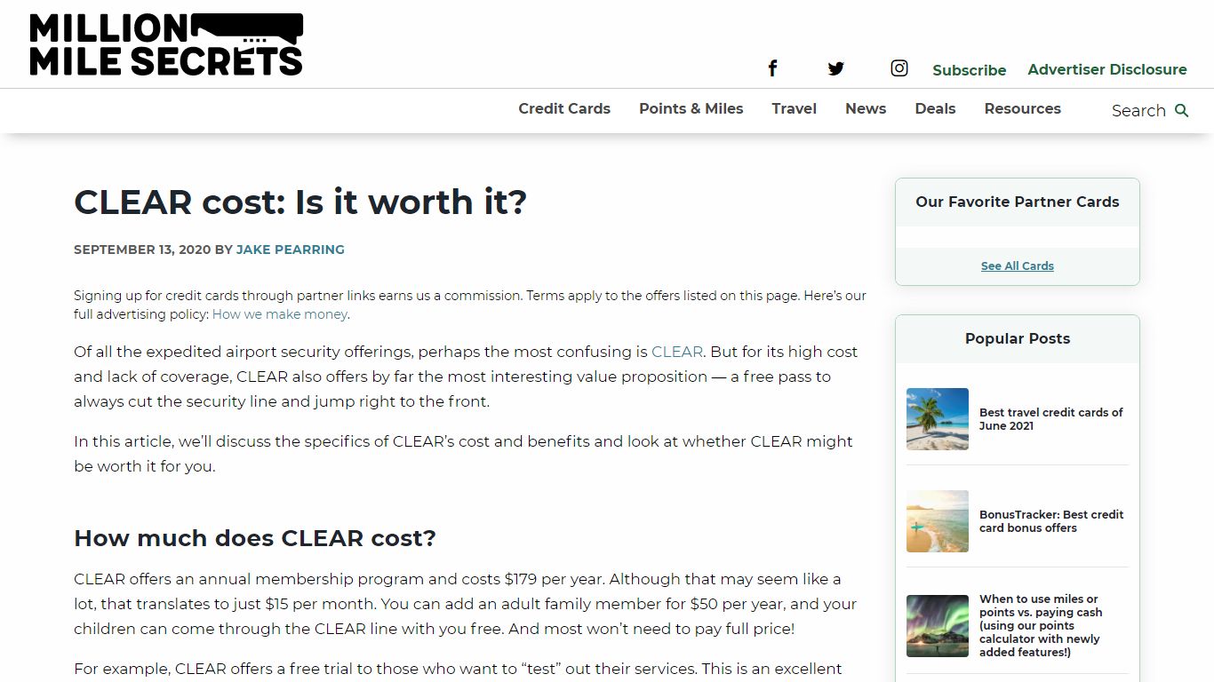 CLEAR cost: Is it worth it? | Million Mile Secrets